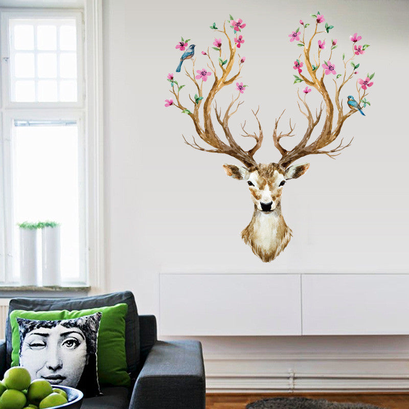 Rasmun Sika Deer Wall Stickers – DIY PVC Wall Decals for Home Decor