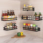 Rasmun Metal Kitchen Wall Organizer Shelf – Spice Rack & Storage Holder for Seasonings, Sprayers, and Jars