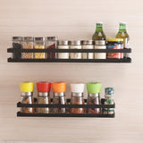 Rasmun Metal Kitchen Wall Organizer Shelf – Spice Rack & Storage Holder for Seasonings, Sprayers, and Jars