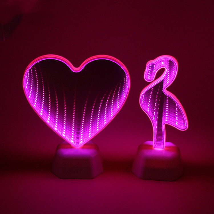 Rasmun LED Love Tunnel Light – Double-Sided Rose Red Heart Mirror Lamp