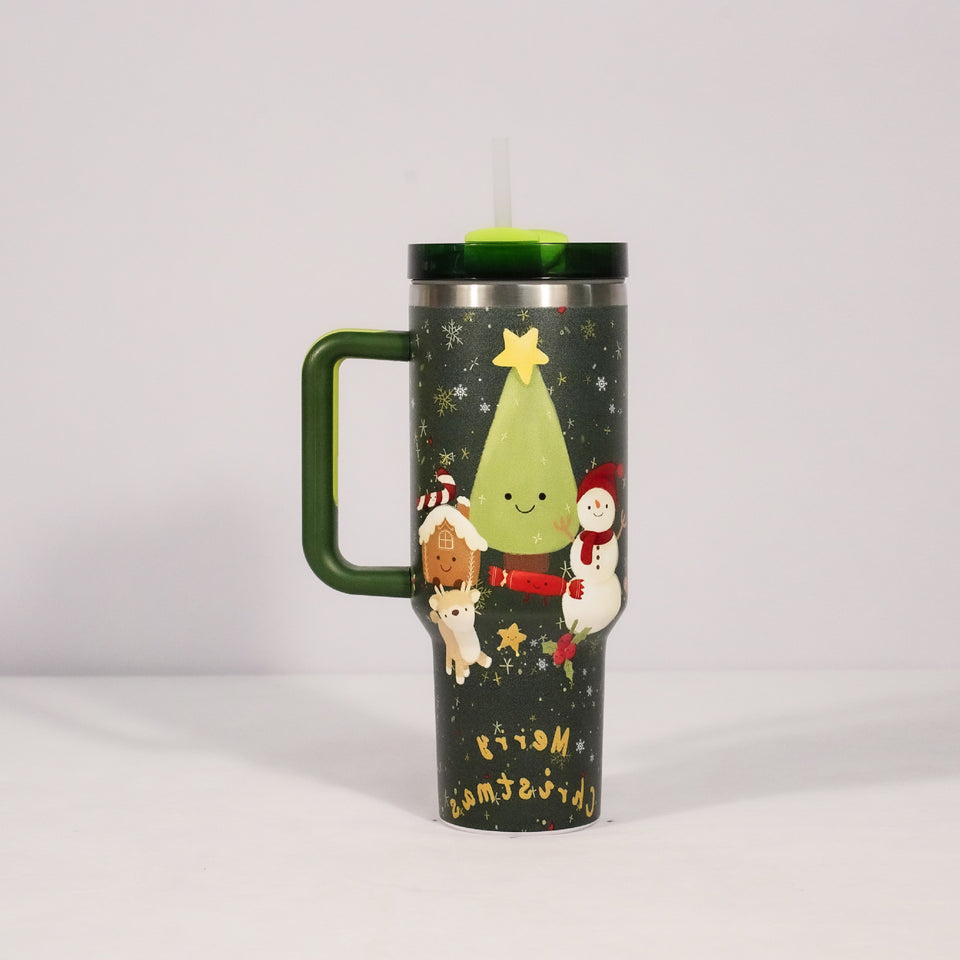 Rasmun 1200ml Insulated Stainless Steel Tumbler with Handle and Straw