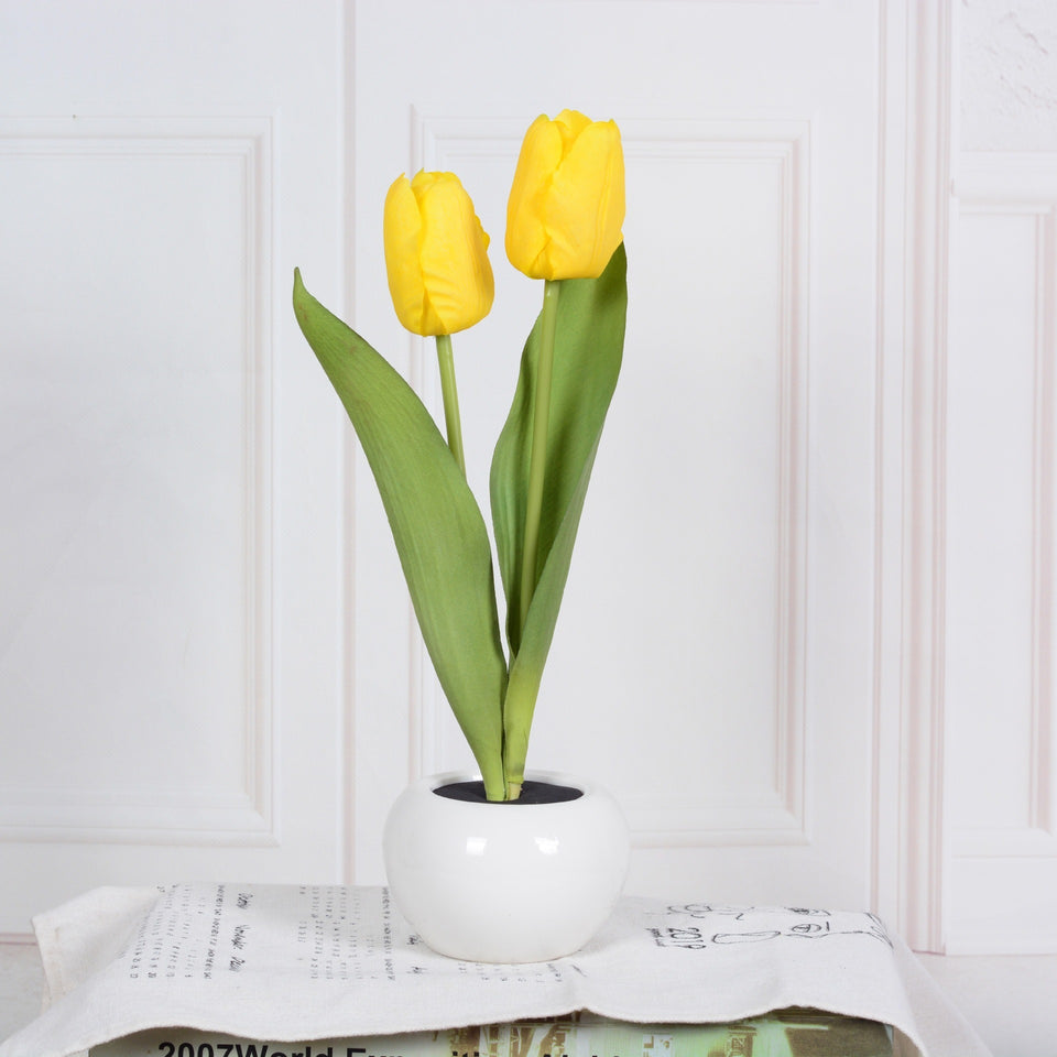 Rasmun LED Tulip Flower Night Light – Artificial Flowerpot Table Lamp for Home, Bedroom & Gift Decoration