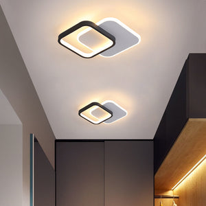 Rasmun Simple & Modern Corridor Aisle Light – Ceramic LED Ceiling Lamp with 3-Color Modes | Surface or Concealed Mount Options