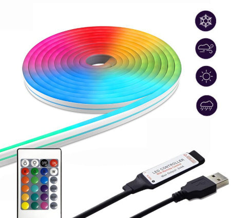 Rasmun Flexible Silicon Neon Light RGB With Remote Control Waterproof Light Strip