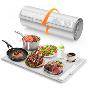 Rasmun Foldable Food Warming Mat – Electric Warming Tray with Graphene Heating, 3 Temp Settings, Touch Control, Portable Hotplate