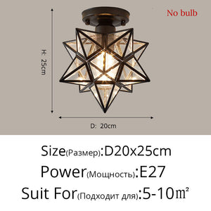 Rasmun Nordic Five Star Ceiling Lamp – LED Flush Mount Light with Warm & Tri-Color Modes for Hallway, Balcony, Porch & Modern Interiors