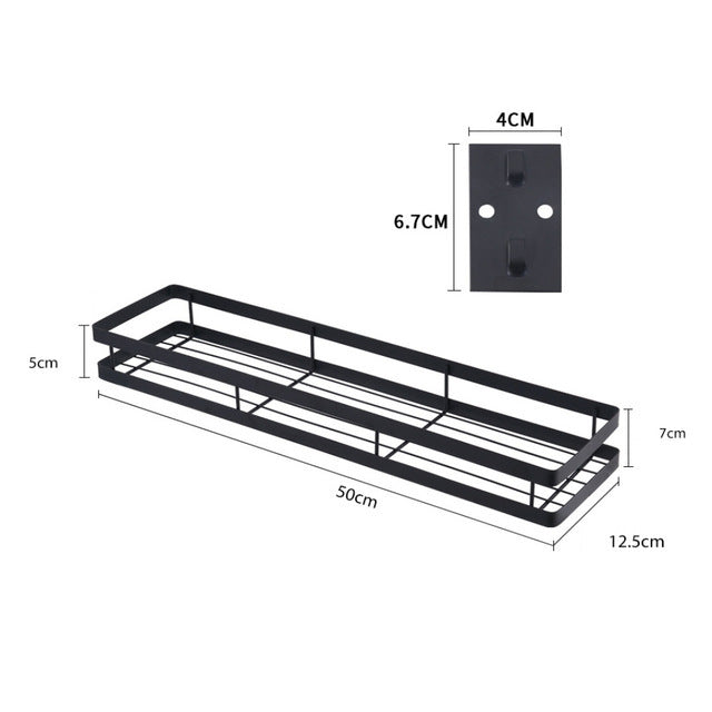 Rasmun Metal Kitchen Wall Organizer Shelf – Spice Rack & Storage Holder for Seasonings, Sprayers, and Jars