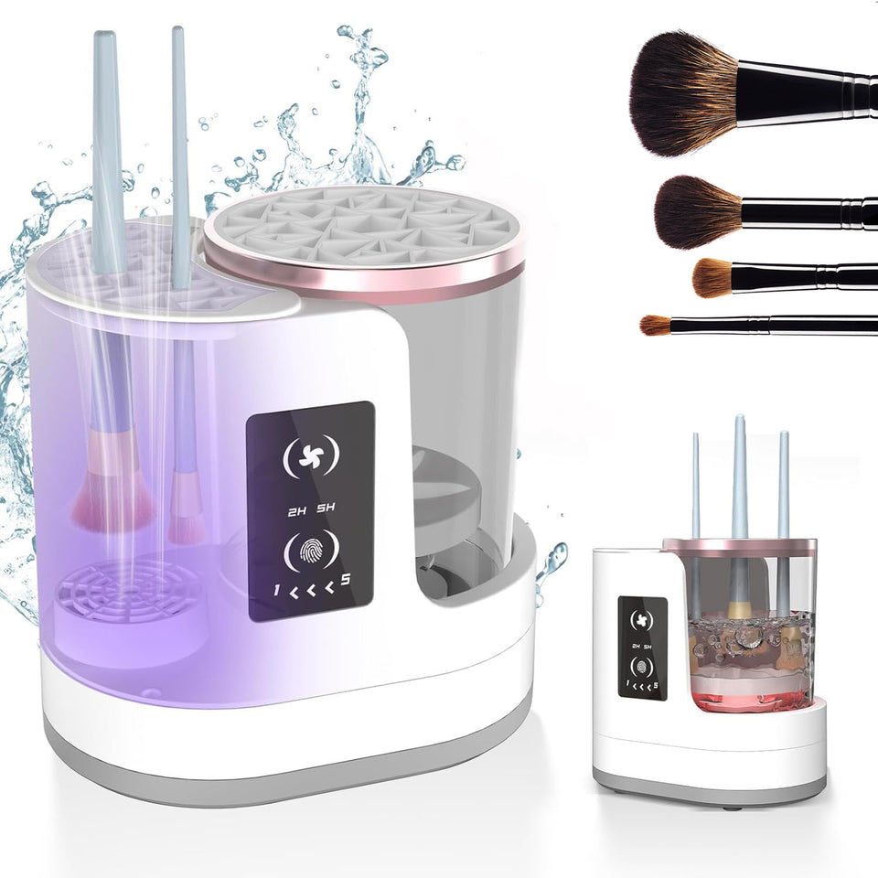 Rasmun Electric Makeup Brush Cleaner – Rechargeable Automatic Cleaning & Drying Station with Disinfecting Function for All Brush Types