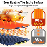 Rasmun Foldable Food Warming Mat – Electric Warming Tray with Graphene Heating, 3 Temp Settings, Touch Control, Portable Hotplate