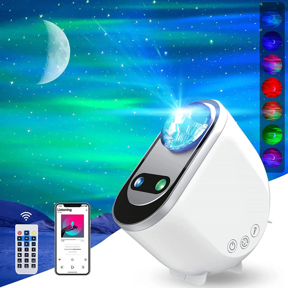 Rasmun Aurora Borealis Galaxy Projector – LED Star & Moon Light, Remote Control