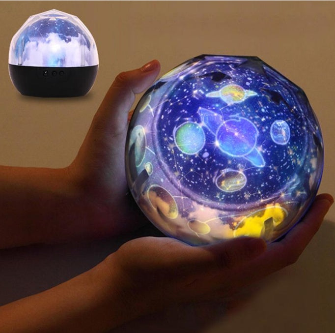 Rasmun Galaxy Projector Lamp – 2-in-1 Star Night Light with 3 Projection Themes, Rechargeable LED for Kids, Bedroom & Party Decor
