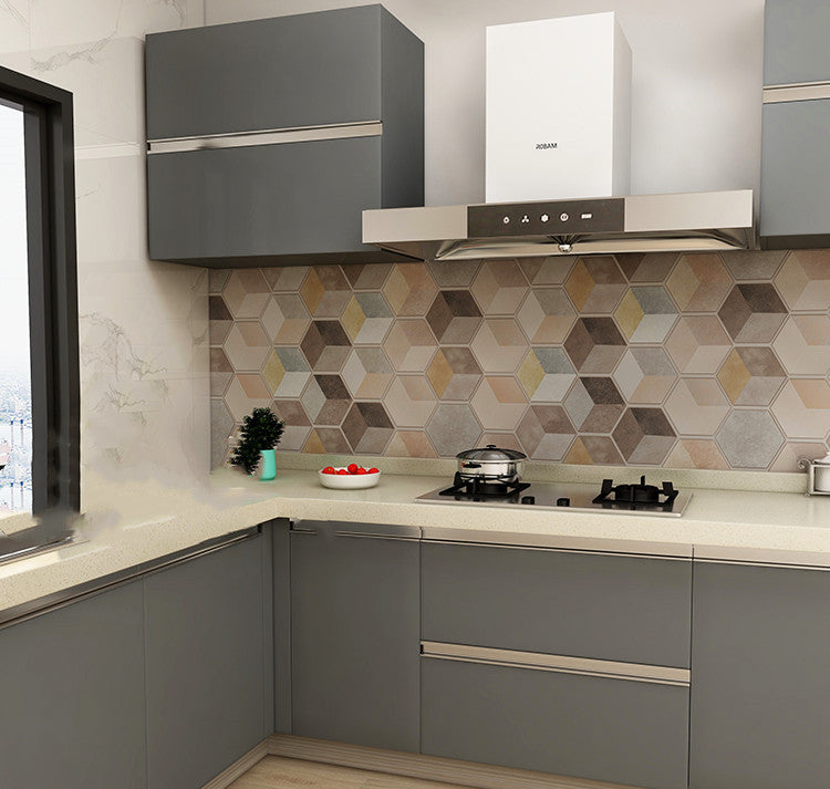 Rasmun Self-Adhesive Waterproof 3D Hexagon Wall Sticker – Peel and Stick PVC Wallpaper for Kitchen, Bathroom, Floor & Wall Décor, 60x100cm Sheet