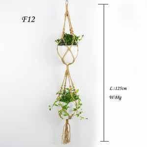 Rasmun Macrame Bead Hanging Basket – Cotton Rope Plant Hanger, Durable Net for Indoor & Outdoor Display