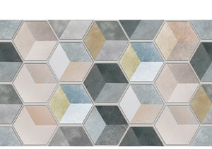 Rasmun Self-Adhesive Waterproof 3D Hexagon Wall Sticker – Peel and Stick PVC Wallpaper for Kitchen, Bathroom, Floor & Wall Décor, 60x100cm Sheet