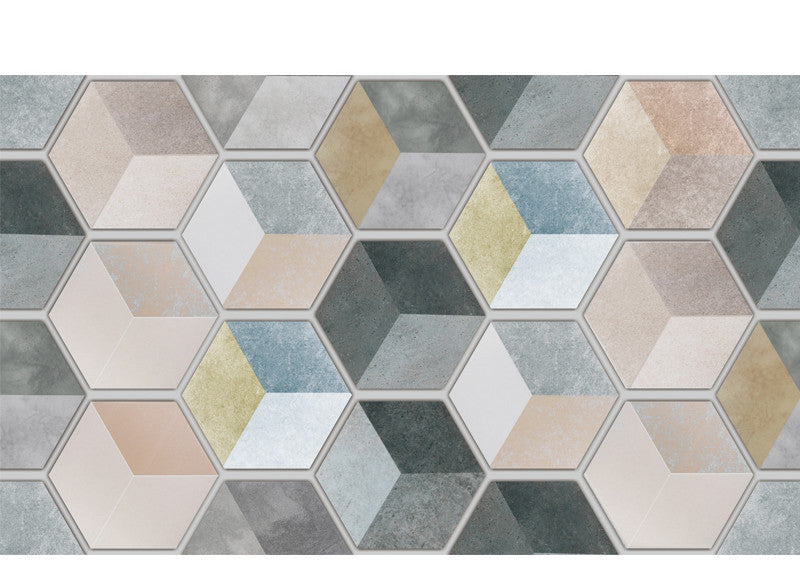 Rasmun Self-Adhesive Waterproof 3D Hexagon Wall Sticker – Peel and Stick PVC Wallpaper for Kitchen, Bathroom, Floor & Wall Décor, 60x100cm Sheet