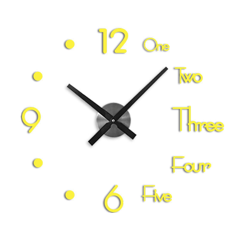 Rasmun DIY European Style Perforated Wall Clock – Modern Acrylic Wall Sticker Clock for Living Room, Bedroom, Office Decor