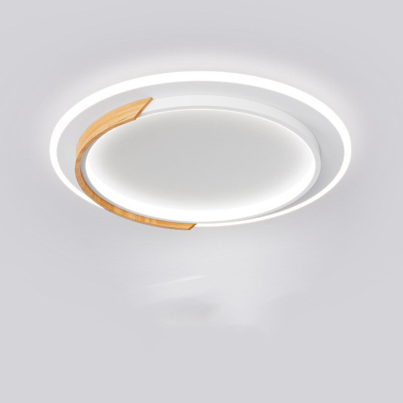 Rasmun Nordic Log Ceiling LED Light – Round Wooden Bedroom Lamp