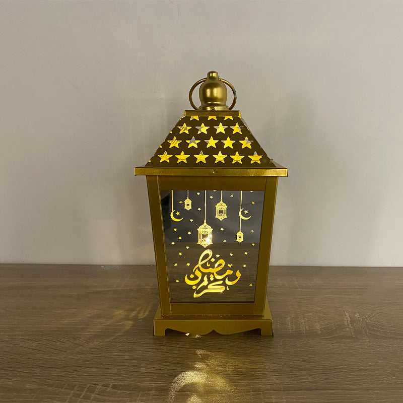 Rasmun Wrought Iron Arabian Lantern – Geometric Wind Lantern for Home Decor