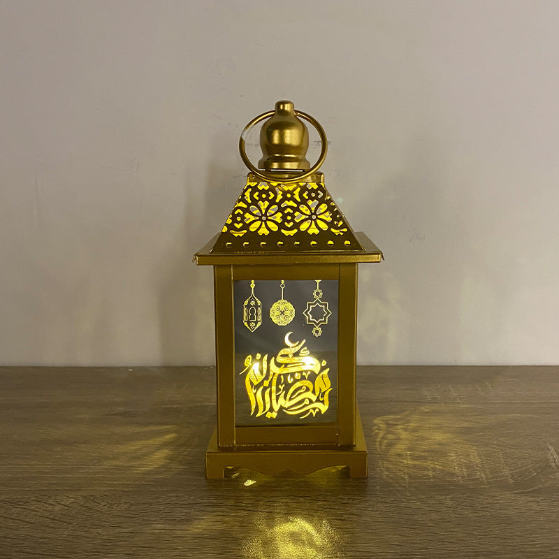 Rasmun Wrought Iron Arabian Lantern – Geometric Wind Lantern for Home Decor