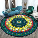 Rasmun Round Polyester Rug – Soft Machine-Woven Carpet for Bedroom & Living Room