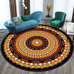 Rasmun Round Polyester Rug – Soft Machine-Woven Carpet for Bedroom & Living Room