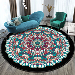 Rasmun Round Polyester Rug – Soft Machine-Woven Carpet for Bedroom & Living Room