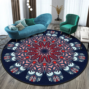 Rasmun Round Polyester Rug – Soft Machine-Woven Carpet for Bedroom & Living Room