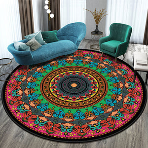 Rasmun Round Polyester Rug – Soft Machine-Woven Carpet for Bedroom & Living Room