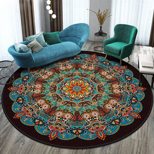Rasmun Round Polyester Rug – Soft Machine-Woven Carpet for Bedroom & Living Room