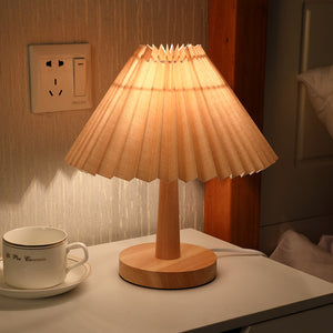 Rasmun USB Vintage Pleated Table Lamp – Dimmable LED Warm Light