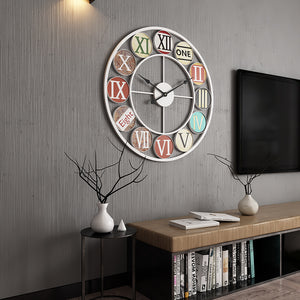 Rasmun Silent Wrought Iron Wall Clock – European Style Retro Metal Clock for Living Room, Study, Bedroom & Office,
