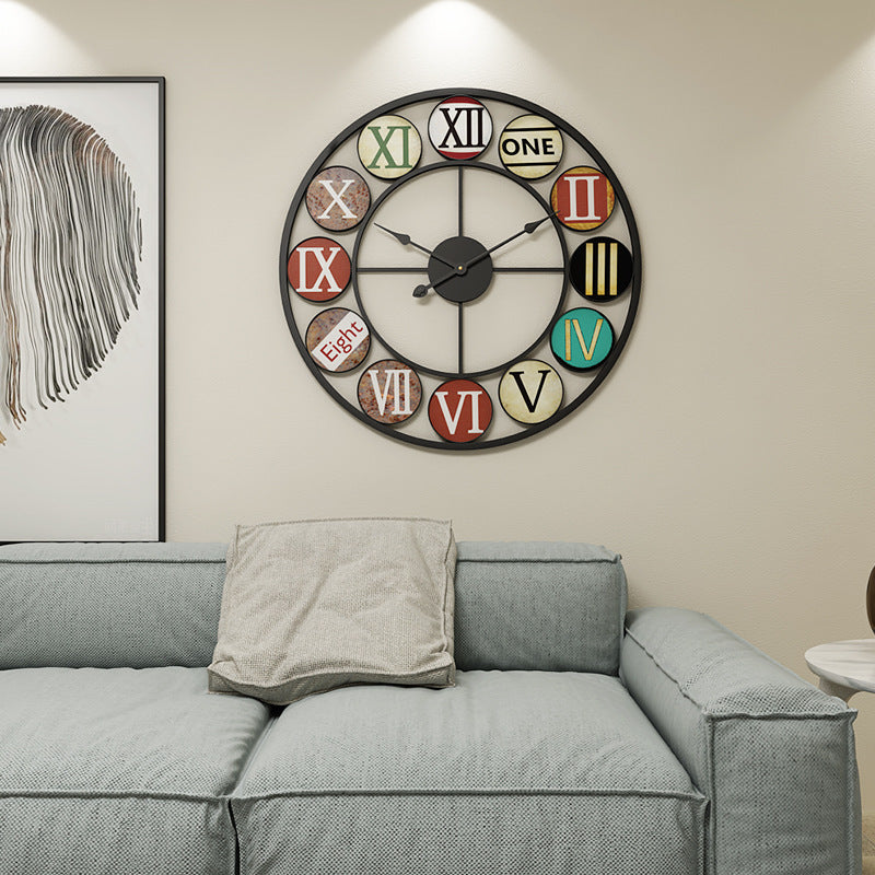 Rasmun Silent Wrought Iron Wall Clock – European Style Retro Metal Clock for Living Room, Study, Bedroom & Office,