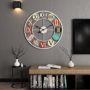 Rasmun Silent Wrought Iron Wall Clock – European Style Retro Metal Clock for Living Room, Study, Bedroom & Office,