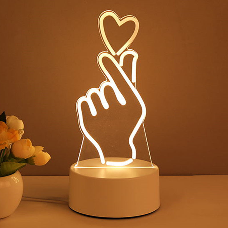 Rasmun 3D Acrylic USB LED Night Light – Neon Sign Lamp