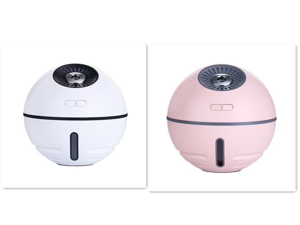 Rasmun Rechargeable Mini Humidifier with LED Light & Fan – 300ML Ultrasonic Aroma Diffuser, USB Portable, 2000mAh Battery