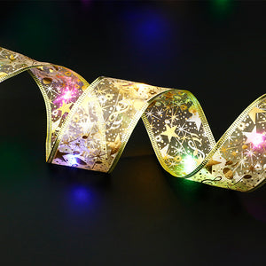Rasmun Fairy Lights Christmas Ribbon Bow Tie – LED Lighted Holiday Decoration for Tree, Gifts, Wreaths & Party Décor