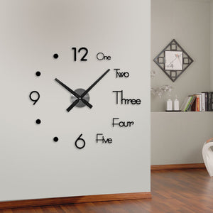 Rasmun DIY European Style Perforated Wall Clock – Modern Acrylic Wall Sticker Clock for Living Room, Bedroom, Office Decor