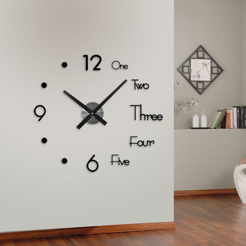Rasmun DIY European Style Perforated Wall Clock – Modern Acrylic Wall Sticker Clock for Living Room, Bedroom, Office Decor