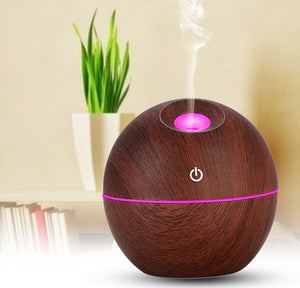 Rasmun USB Ultrasonic Essential Oil Diffuser & Humidifier – 130ml Air Purifier with 7-Color LED Night Light for Home, Office, Baby Room