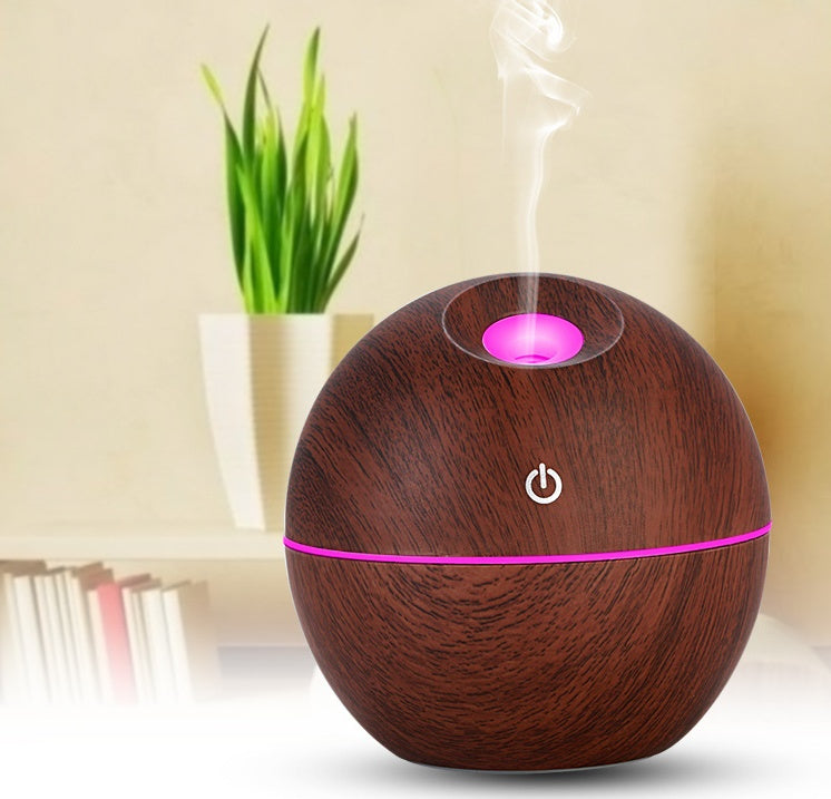 Rasmun USB Ultrasonic Essential Oil Diffuser & Humidifier – 130ml Air Purifier with 7-Color LED Night Light for Home, Office, Baby Room