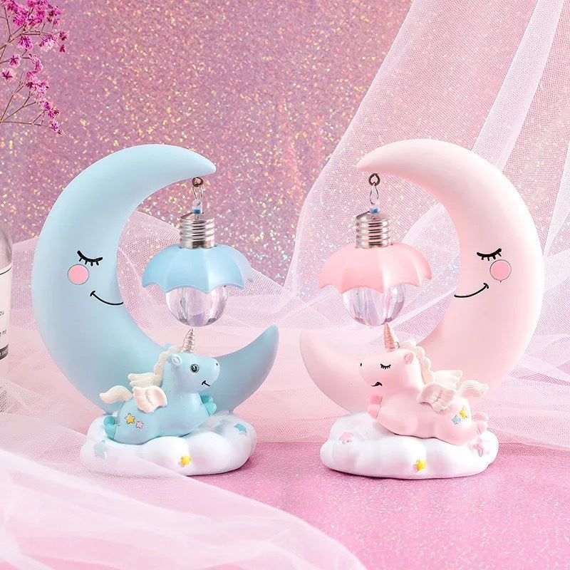 Rasmun Moon Night Lamp – Cute Resin Craft Table Light for Kids Room, Birthday Gift, Graduation, Housewarming, Cartoon Style