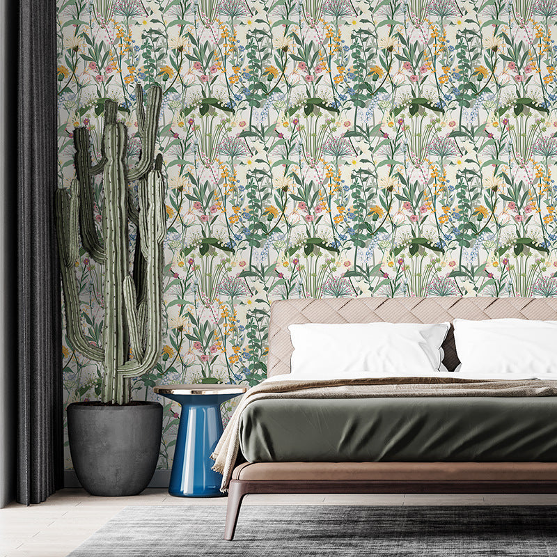 Rasmun Huaqiang Self-Adhesive TV Background Wall Wallpaper – 3D PVC Rose Pattern, Light Luxury Style