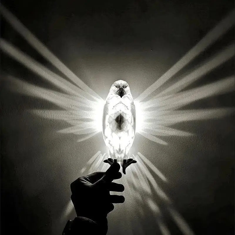 Rasmun Modern Bird Wall Lamp – 3D Owl & Eagle Projector Sconce Light | Unique Animal-Shaped Resin Home Decor Accent for Bedroom, Living Room & Gifts