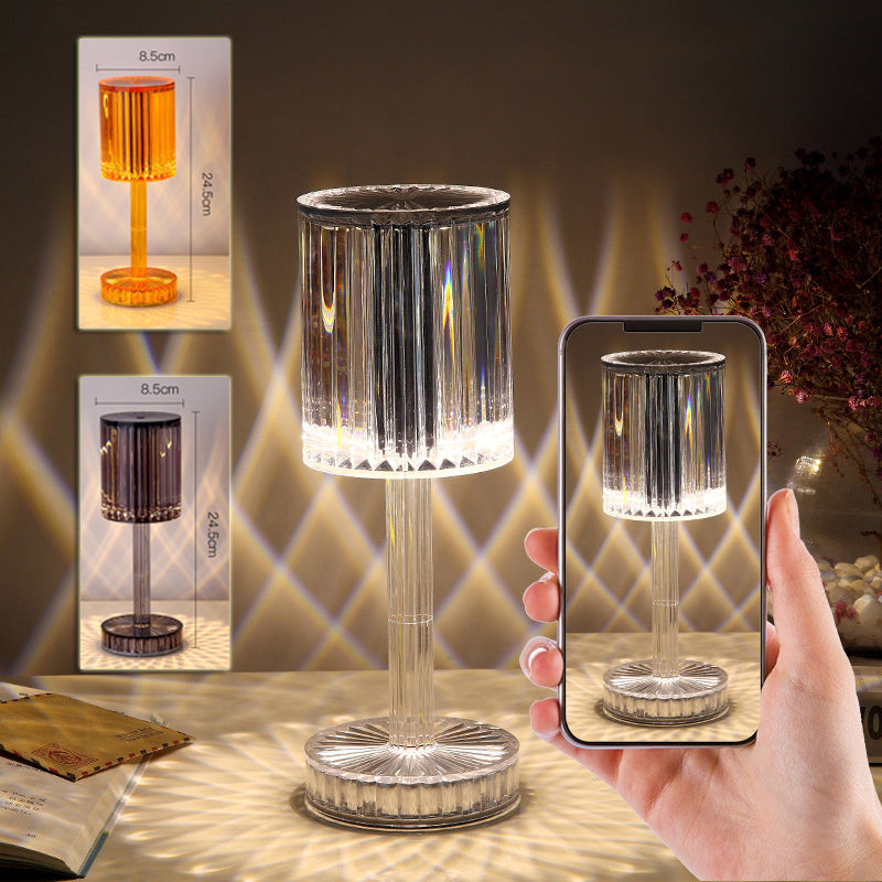 Rasmun Crystal Table Lamp – 3-Way Dimmable Touch Control LED Night Light, Elegant Diamond Design for Home, Bedroom & Hotel Decor