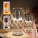 Rasmun Crystal Table Lamp – 3-Way Dimmable Touch Control LED Night Light, Elegant Diamond Design for Home, Bedroom & Hotel Decor
