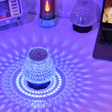 Rasmun Diamond Crystal LED Touch Table Lamp – USB Rechargeable Night Light with Dimmable Colors for Bedroom, Wedding & Restaurant Decor