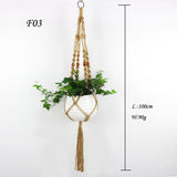 Rasmun Macrame Bead Hanging Basket – Cotton Rope Plant Hanger, Durable Net for Indoor & Outdoor Display