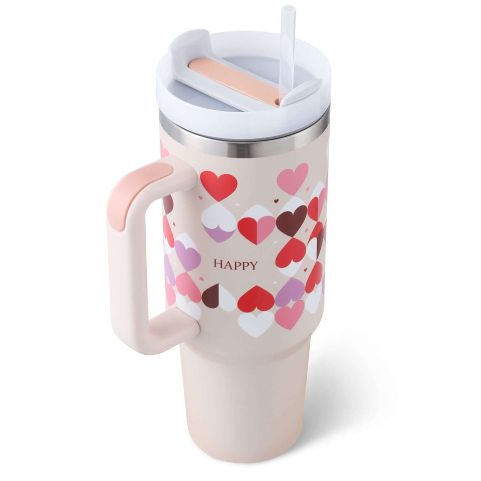 Rasmun 40 Oz Insulated Tumbler with Handle & Straw – Spill Proof