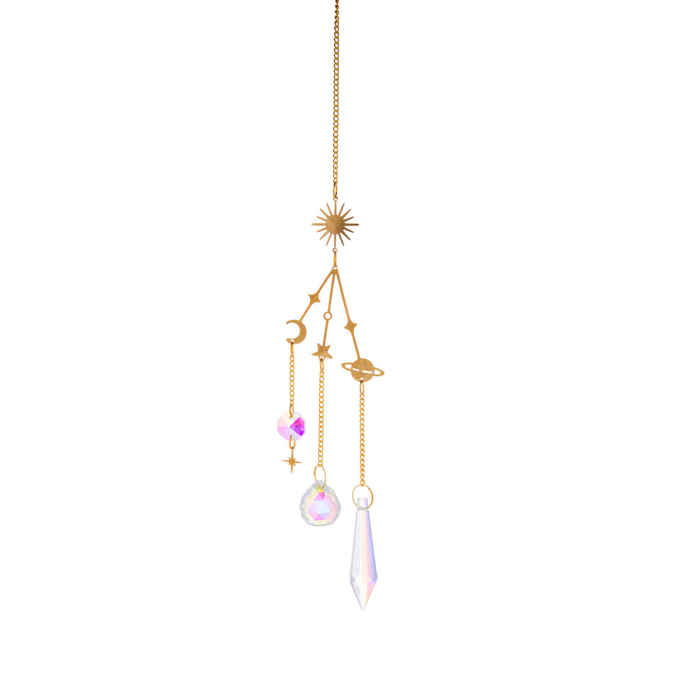 Rasmun Galaxy Crystal Sun Catcher – Sparkling Lighting Wind Chime Pendant for Home