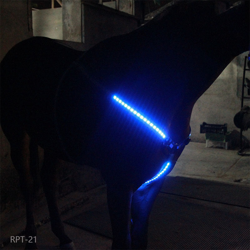 Rasmun Rechargeable Equestrian LED Light Strip – Reflective Night Riding Safety Harness for Horse Shows